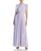 Flowering Girl Women Chiffon Ruffled Maxi Dress in Lilac