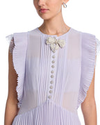 Flowering Girl Women Chiffon Ruffled Maxi Dress in Lilac