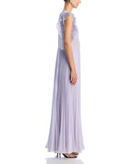Flowering Girl Women Chiffon Ruffled Maxi Dress in Lilac
