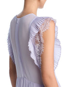 Flowering Girl Women Chiffon Ruffled Maxi Dress in Lilac