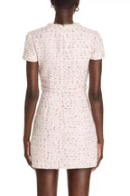 Flowering Girl Women Embellished Bouclé Mini Dress In Pink
