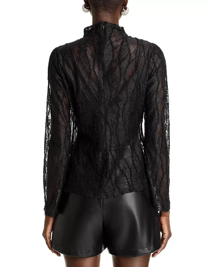 Flowering Girl Women Lace Mock Neck Top