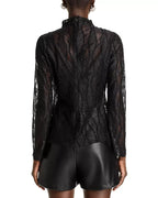 Flowering Girl Women Lace Mock Neck Top
