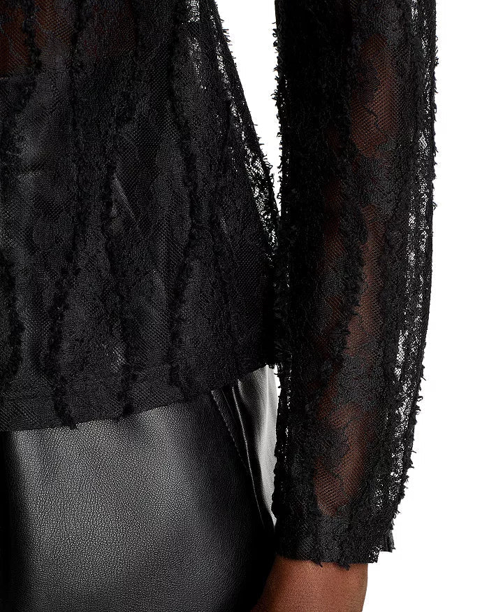 Flowering Girl Women Lace Mock Neck Top