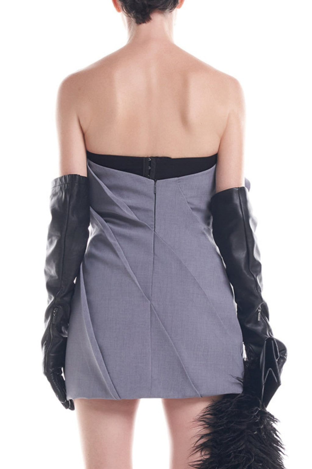 Flowering Girl Women Alisa Strapless Flower Mini Dress In Gray