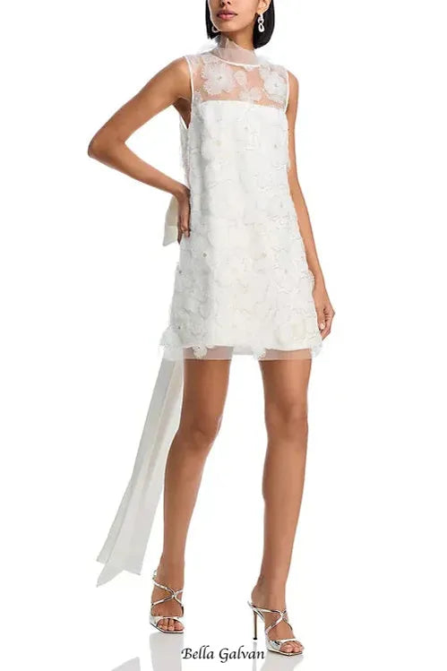 Flowering Girl Women Beaded Tulle Mini Dress