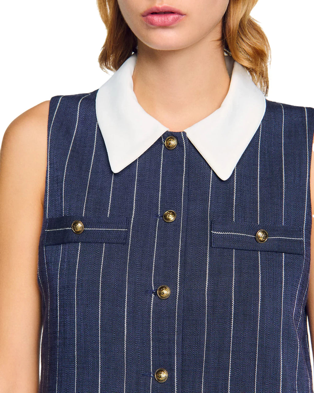 Striped mini Dress in navy blue