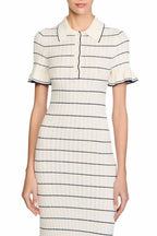 Stripe Knitted Maxi Dress In Ecru