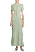 yvonne hollow knit maxi dress in almond Green