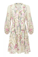 Flowering Girl Women Floral Print Blouson Sleeve Mini Dress In Ivory