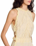 Flowering Girl Women Sleeveless Lace Detail Maxi Dress In Light Yellow