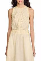 Flowering Girl Women Sleeveless Lace Detail Maxi Dress In Light Yellow