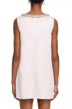 rhinestones embellIshed Bow Mini Dress in white