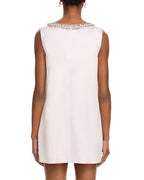 Embellished Bow Mini Dress In White