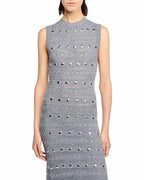Valerie Studded Knit Sleeveless Midi Dress In Gray