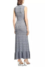 valerie Studded Knit sleeveless Midi Dress in gray