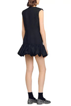 Flowering Girl Women Button Front Bubble Hem Mini Dress In Black