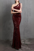 Flowering Girl Women Red Cutout Sequin Maxi Dress