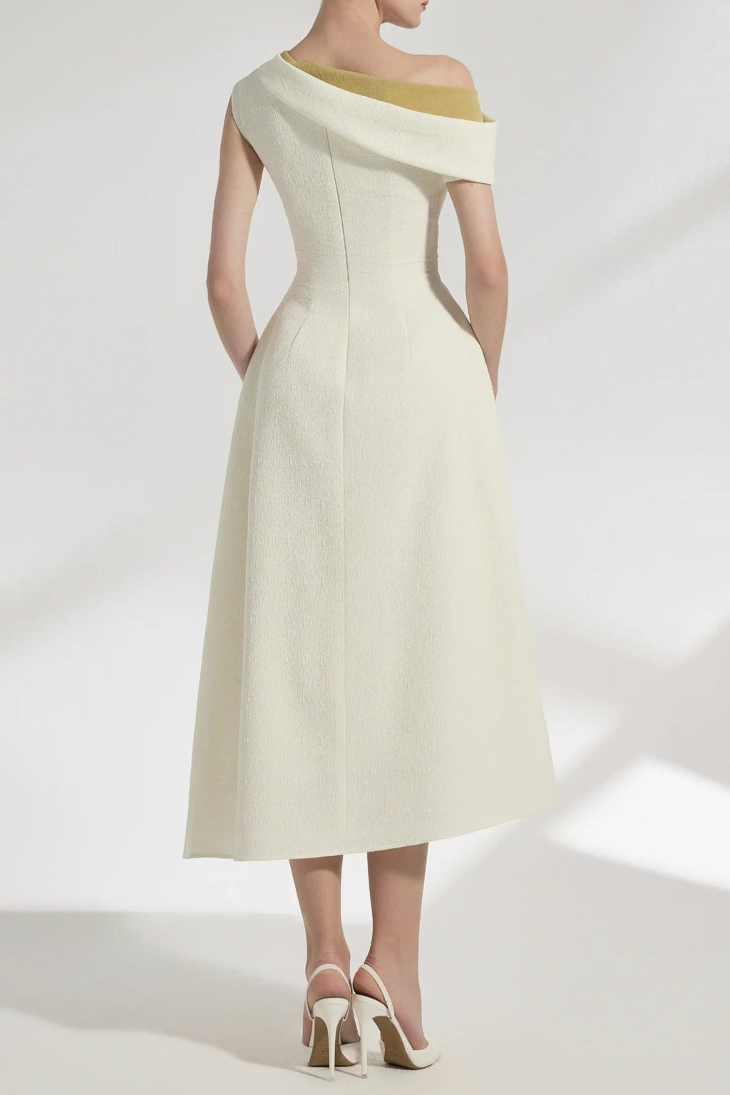 Flowering Girl Women Lucy One-Shoulder a-Line Midi Dress In White