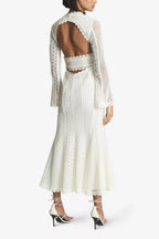 Flowering Girl Women Aspen Backless Crocheted Midi Dress