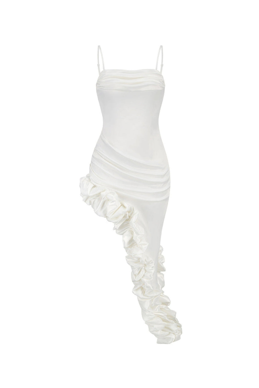 Flowering Girl Women Solid Color Floral Hip-Hugging Pleated Suspender Dress