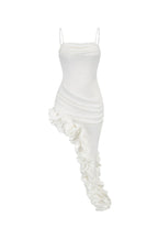 Flowering Girl Women Solid Color Floral Hip-Hugging Pleated Suspender Dress
