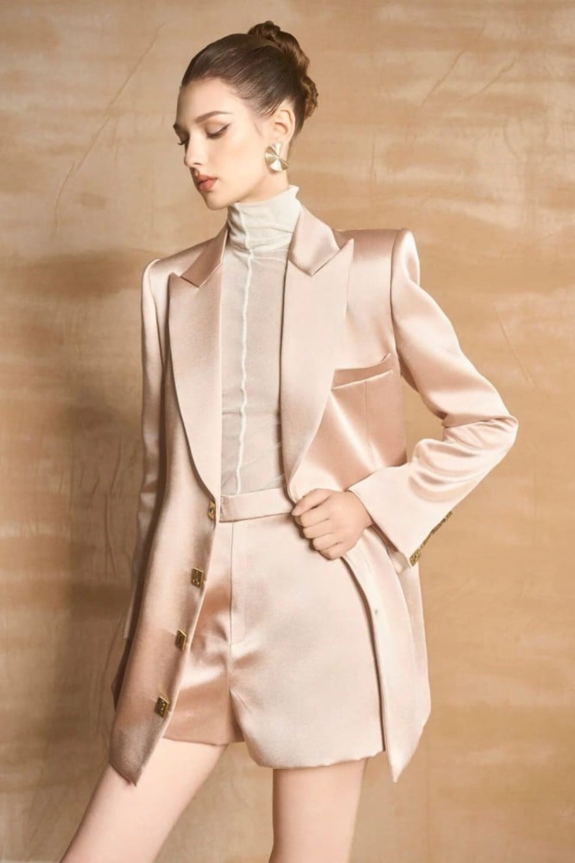 Flowering Girl Women Amelia Blazer Dress In Champagne