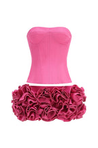 Flowering Girl Women Clegg Pink Corset Flower Two-Piece Set