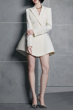 darlene a-line Blazer mini Dress in beige