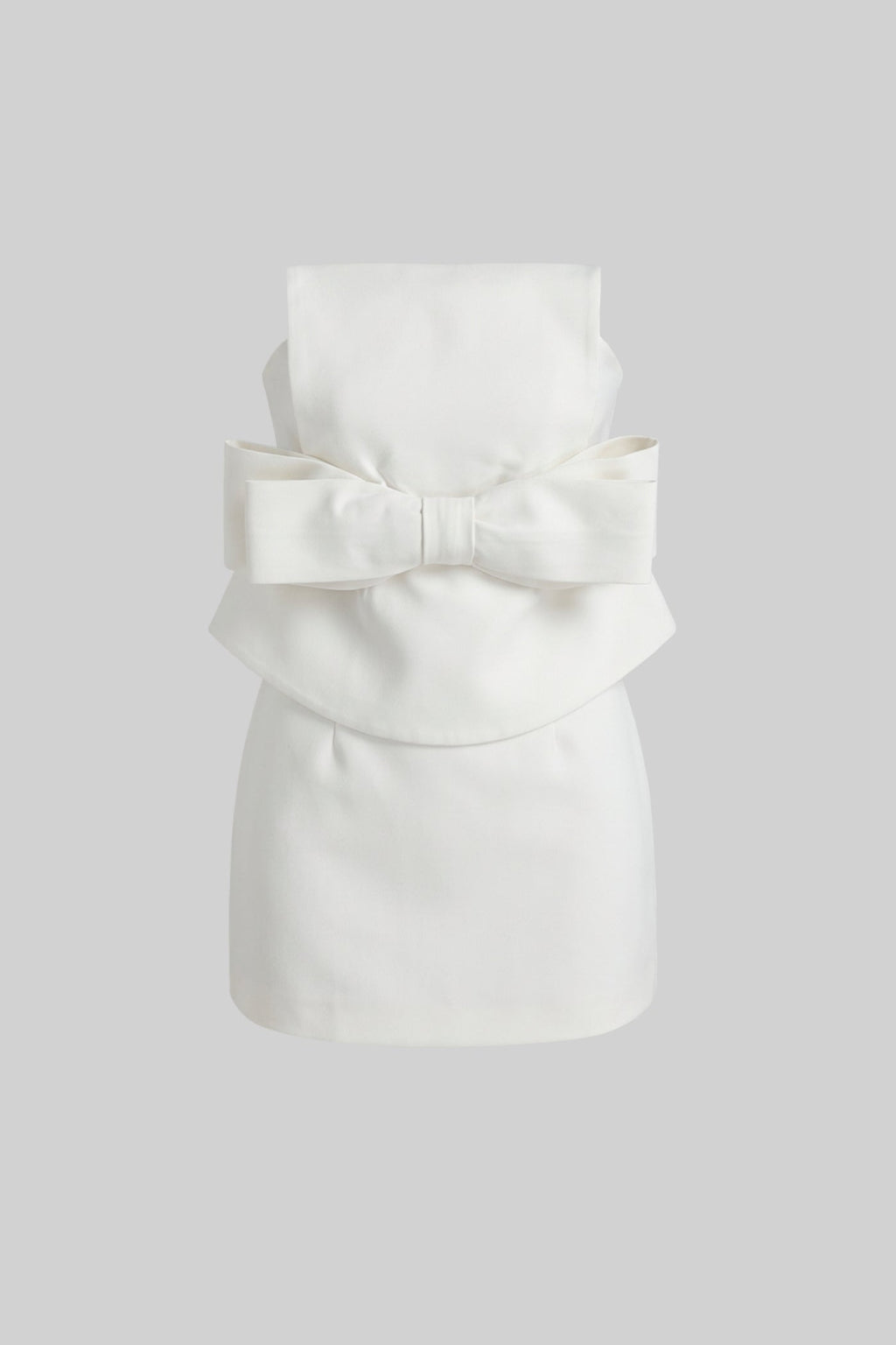 vicky white Strapless Mini Dress With Oversized Bow Waist