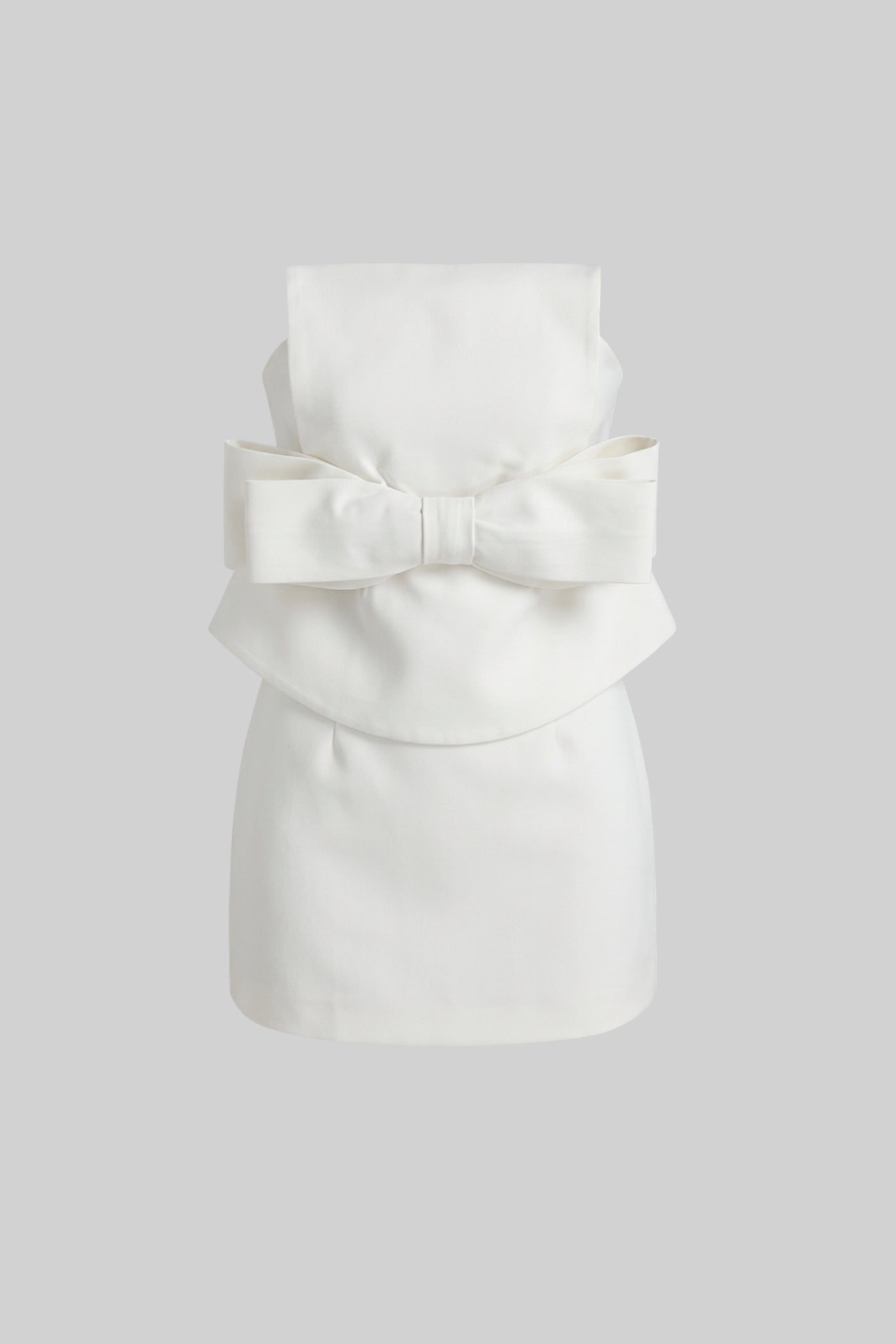 vicky white Strapless Mini Dress With Oversized Bow Waist