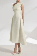 Flowering Girl Women Lucy One-Shoulder a-Line Midi Dress In White