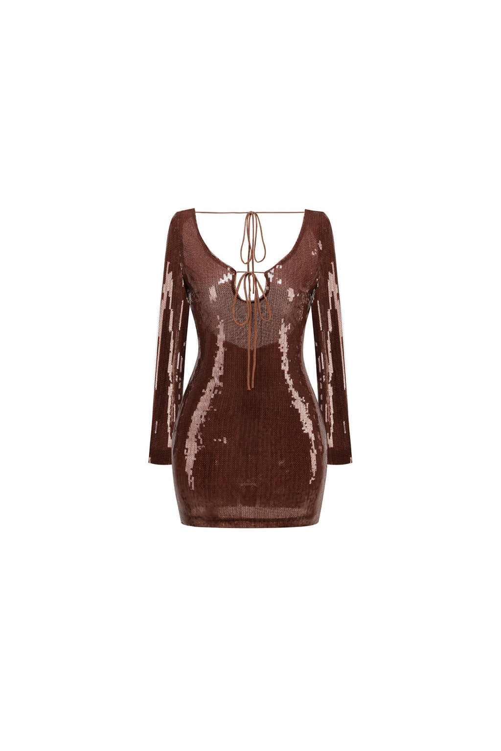 Flowering Girl Women Sequin Bandage Mini Dress In Bronze