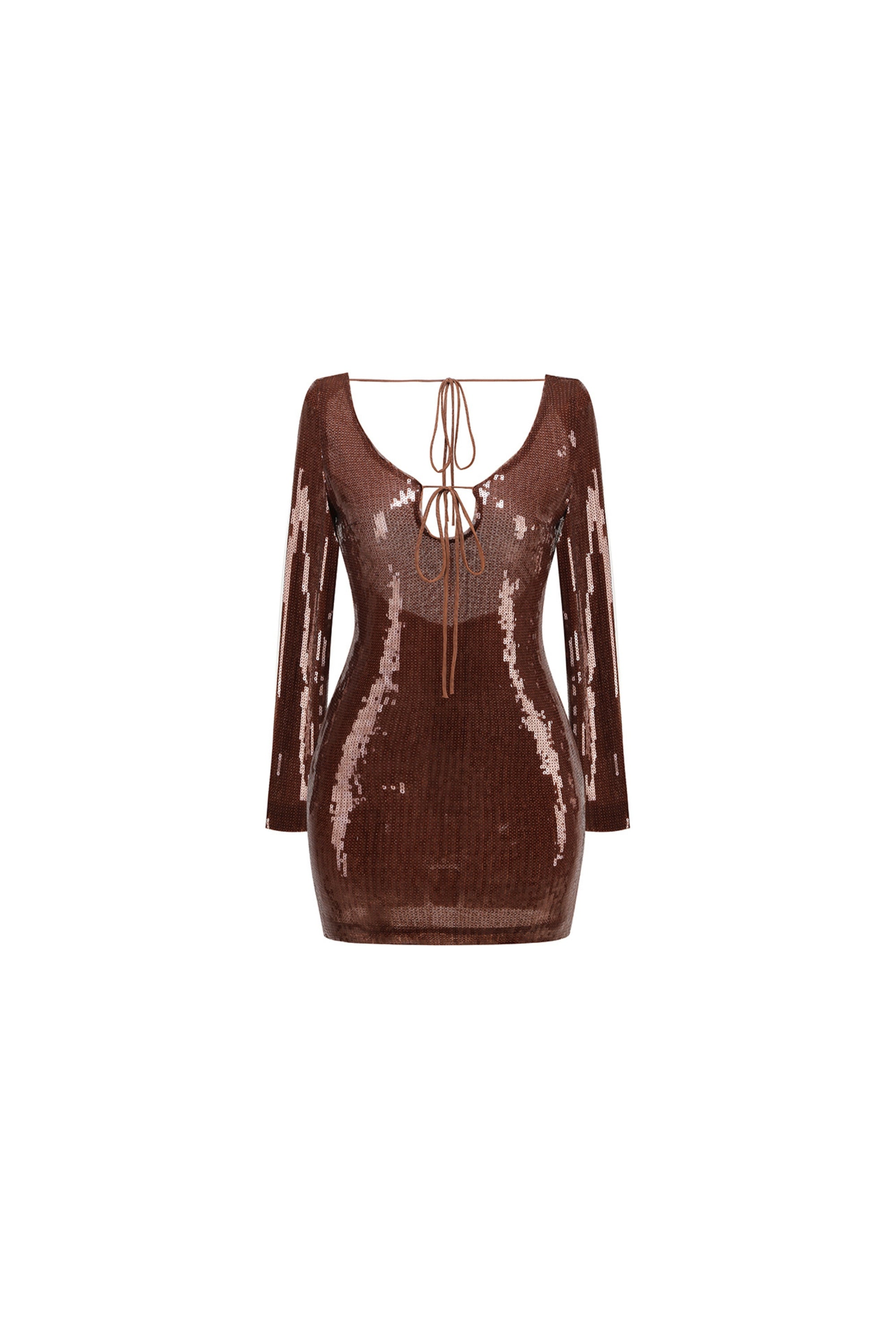 Flowering Girl Women Sequin Bandage Mini Dress In Bronze