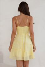 Flowering Girl Women Strappy Mini Dress In Yellow