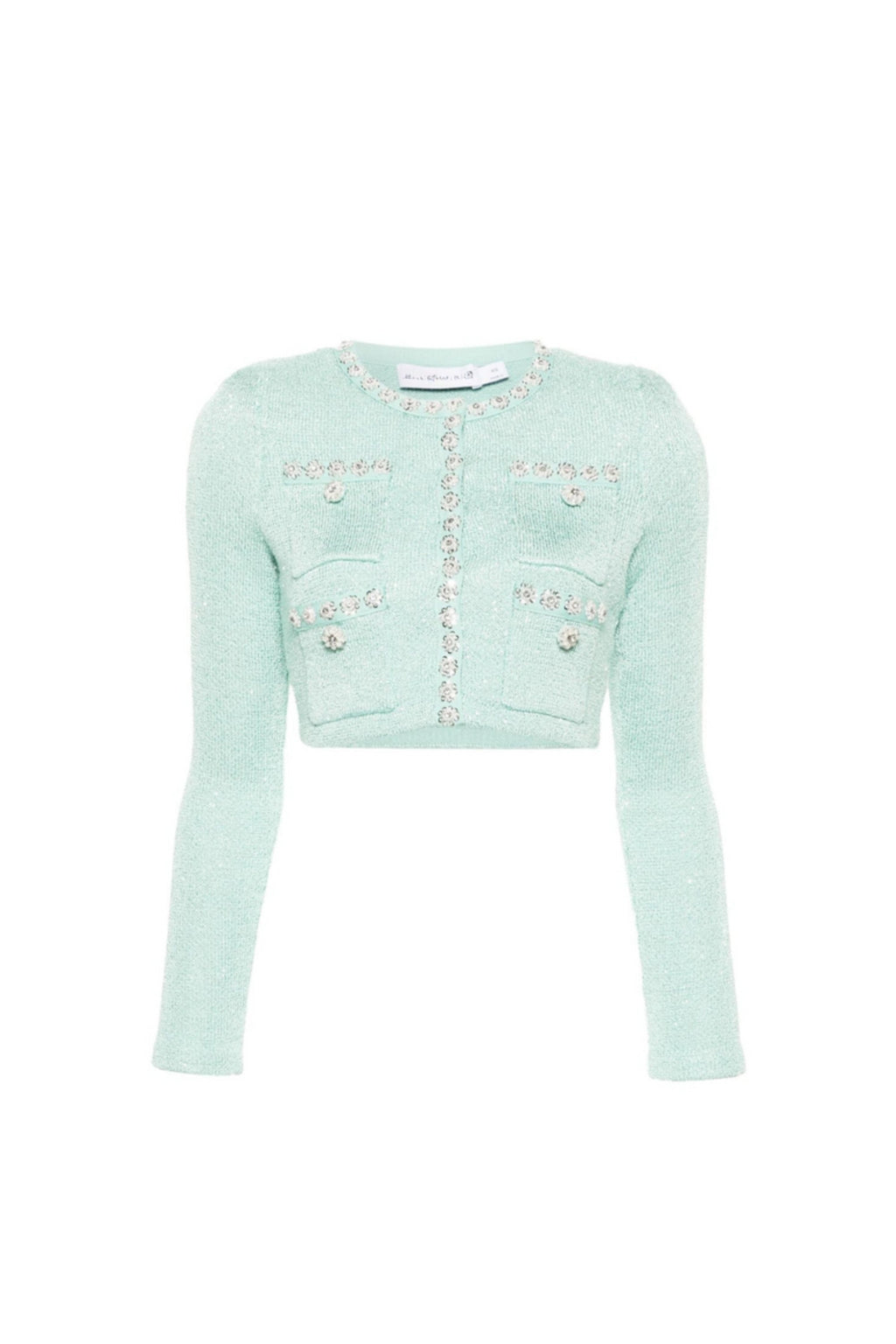 Flowering Girl Women Mint Sequin Knit Cardigan