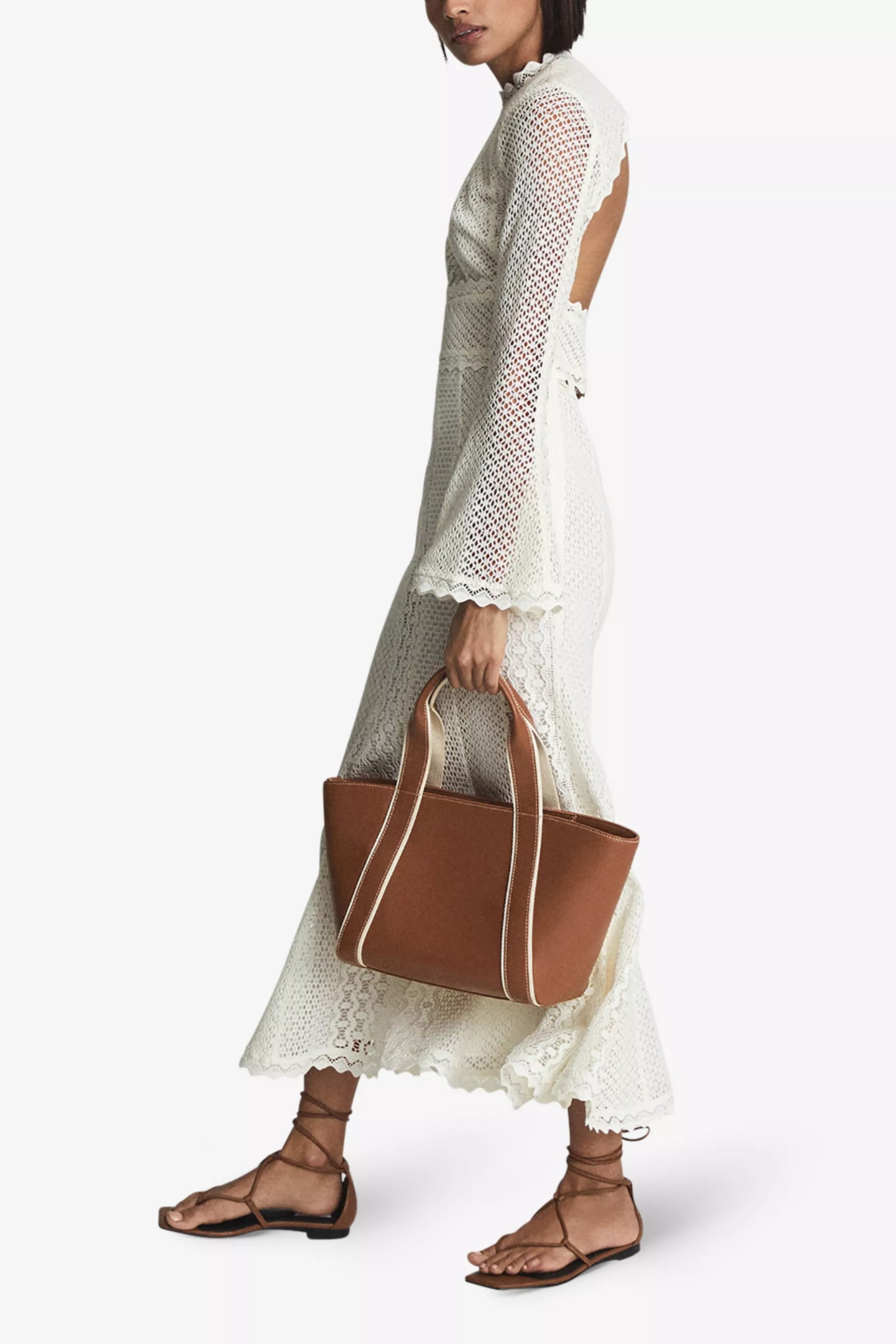 Flowering Girl Women Aspen Backless Crocheted Midi Dress