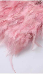 Pink Tassel Feather Mini Dress