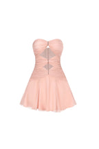 Flowering Girl Women Cut-Out Pleated Off-Shoulder Mini Dress In Pink