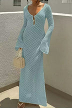 Flowering Girl Women Eyelet Knit Maxi Dress