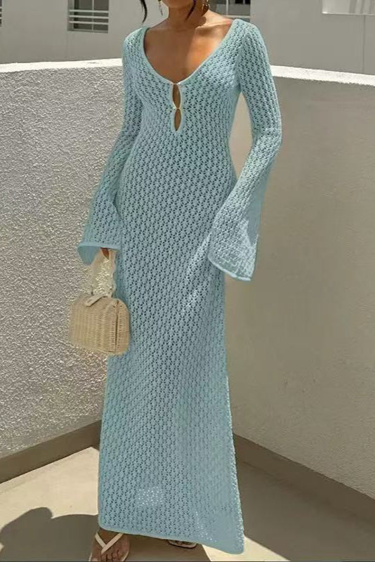Flowering Girl Women Eyelet Knit Maxi Dress
