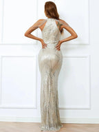 Geometric Sequin Chain Mermaid Prom Dress