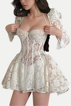Flowering Girl Women Caitlyn Lace Corset Mini Dress