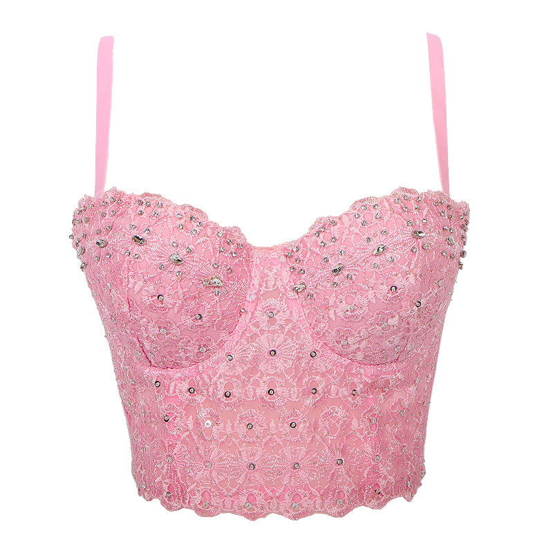 Calista Skin Tone High-End Embroidered Rhinestone-Encrusted Boning Corset