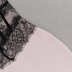 Flowering Girl Women Strapless black Lace Corset Maxi Dress in pink