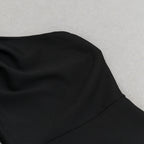 Flowering Girl Women one-shoulder satin bodycon midi dress in black