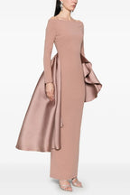 Flowering Girl Women Miranda Ruffle Trim Long Sleeve Maxi Dress In Pink