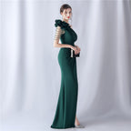 Crafted Flower With Beading Formal Dress