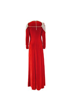 Flowering Girl Women Aaliyah Pearl Embellished Velvet Maxi Dress In Red