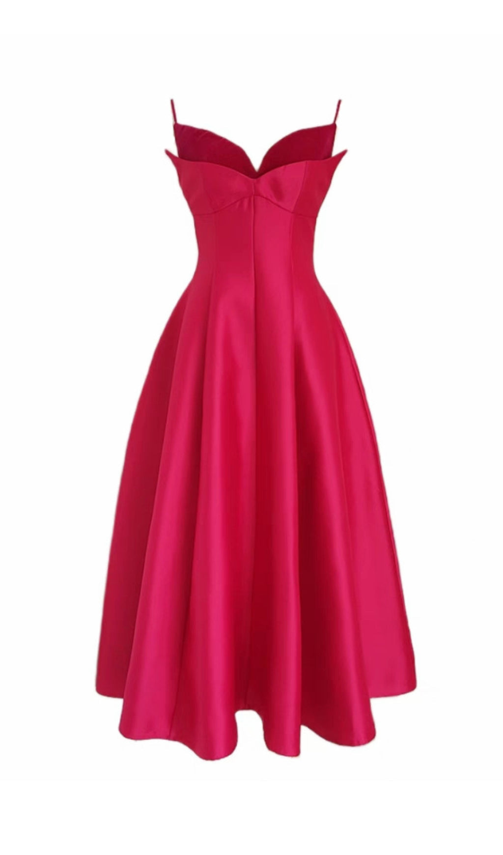 Flowering Girl Women patchwork midi dress in rose red